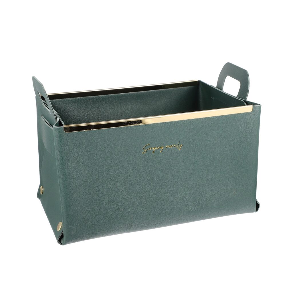 Storage Basket Cube Leather Lightweight Box Home Use Organizer – Practical Home Organization for Easy Daily Organization